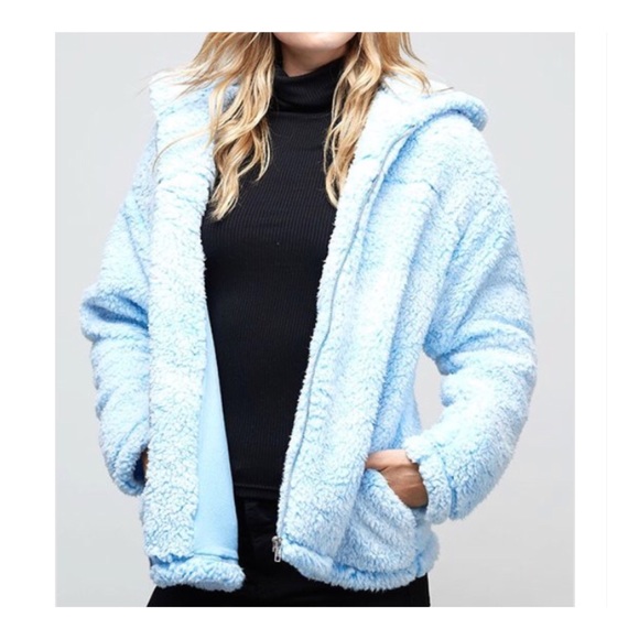 baby blue sherpa jacket